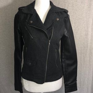 Ambiance Faux Leather and Wool Jacket
